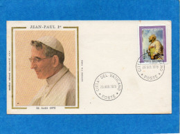 MARCOPHILIE-   Enveloppe Illustrée Soie Pape Jean Paul 1er -cad Cita Del Vatican -stamp N°618-transfiguration - Maschinenstempel (EMA)