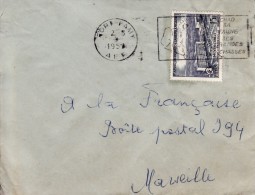 FORT LAMY TCHAD AFRIQUE ANCIENNE COLONIE FRANÇAISE LETTRE PAR AVION POUR LA FRANCE FLAMME TIMBRE CAD MARCOPHILIE - Cartas & Documentos