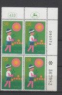 ISRAËL 1975 BLOC DE 4 TIMBRES N° 568 BDF NEUFS  VOIR SCAN FÊTE DES ARBRES - Unused Stamps (without Tabs)