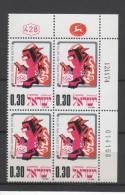 ISRAËL 1975 BLOC DE 4 TIMBRES N° 563 BDF NEUFS  VOIR SCAN SÉCURITÉ AU TRAVAIL - Unused Stamps (without Tabs)