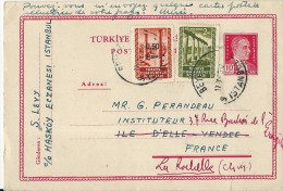 Carte D' ISTANBUL Pour La  France 1952 - Interi Postali