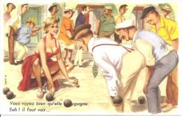 HUMORISTIQUE PETANQUE"VOUS VOYEZ BIEN QU'ELLE GAGNE ,A VOIR !! REF 40207 - Pétanque