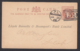 GREAT BRITAIN - Scotland / Glasgow, Post Card, National Bank, Year 1886 - Covers & Documents
