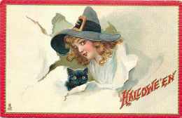 225561-Halloween, Tuck No 174-8, Frances Brundage, Witch With Black Cat - Halloween