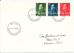 Norway FDC King Olav V Fluor 3-11-1969 Sent To Denmark - FDC