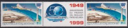 New Caledonia 1999 Regular Flight Paris-Noumea Gutter Pair MNH - Used Stamps