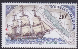 New Caledonia 2002 Corvette Alcmene And Map MNH - Used Stamps