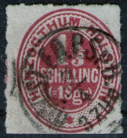 Bahnpoststempel Auf 1 1/3 Shillinge Karmin - Schleswig Holstein Nr. 23 - Pracht - Schleswig-Holstein