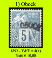 Obock-001 - 1892 - Y&T: N. 4 (+) Hinged - Privo Di Difetti Occulti - - Neufs