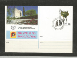 TOP!! ZYPERN * KARTE MIT SONDERSTEMPEL ANLÄSSLICH DER PHILATELIA * 1983 **!! - Lettres & Documents