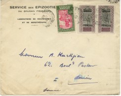 N°64+26x2 Sur Lettre De KATI Du 25 Aout 33 Pour Amiens - Cartas & Documentos