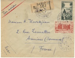 N°42+39 Sur Lettre De Dakar (1949) Pour Amiens - Briefe U. Dokumente