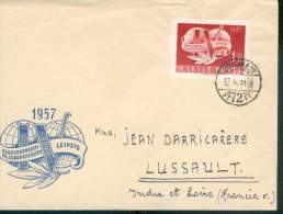 HONGRIE MAGYAR LETTRE BUDAPEST POUR LUSSAULT 1957 TB - Covers & Documents