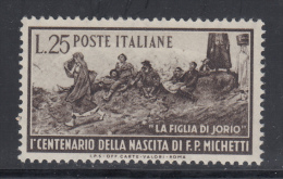Italia 1951 Centenario Della Nascita Di Michetti ** - 1946-60: Mint/hinged