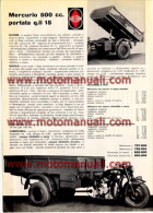 GILERA 500 MERCURIO G 200 MOTOCARRO 1954 Depliant Originale Genuine Brochure Prospekt - Motos