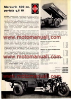 GILERA 500 MERCURIO G 200 MOTOCARRO 1954 Depliant Originale Genuine Brochure Prospekt - Motor Bikes