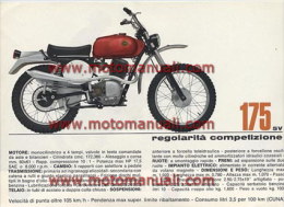 GILERA 175 5V REGOLARITÀ COMPETIZIONE 1970 Moto Depliant Originale Genuine Brochure Prospekt - Motor Bikes