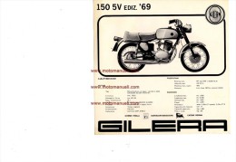 GILERA 150 5V 1969 Depliant Originale Genuine Brochure Prospekt - Motorräder