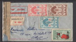 Madagascar - Trés Belle Lettre Recommandée Donc  Pa N° 54 Pour Alger - 1944 - Controle Postal Militaire - Briefe U. Dokumente