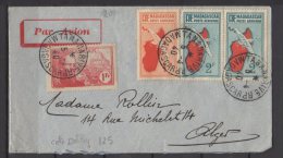 Madagascar - N° 203 Et Pa N° 4 , 5x2 Obli/sur Lettre Pour Alger - 1940 - Storia Postale