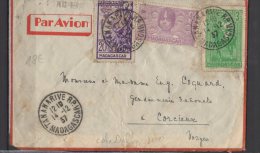 Madagascar - N° 171 , 186 Et 193 , Obli/sur Lettre Pour Corcieux  - 1937 - Lettres & Documents