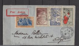 Madagascar - N° 167 , 202 , 208  Et PA N°  5A Obli/sur Lettre  Pour Alger - 1938 - Briefe U. Dokumente