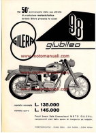 GILERA 98 GIUBILEO 1959 Moto Depliant Originale Genuine Brochure Prospekt - Motorräder
