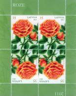 Latvia 2011 ROSE - ROSES Flower Sheetlet Of 4v MNH - Rosen