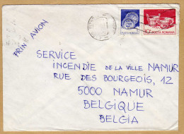 Enveloppe Cover Brief Prin Avion Au Service Incendie De La Ville De Namur - Other & Unclassified