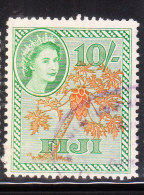 Fiji 1954-56 QE Papaya Tree 10sh Used - Fiji (...-1970)