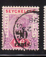 Seychelles 1893 Queen Victoria Surcharged 90c On 96c Used - Seychelles (...-1976)