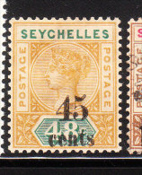 Seychelles 1893 Queen Victoria Surcharged 45c On 48c Mint - Seychelles (...-1976)