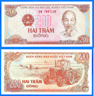 Vietnam 200 Dong 1987 Neuf UNC Tracteur Paysan Que Prix + Port Paypal Bitcoin Ok - Viêt-Nam