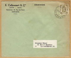 Enveloppe Cover Brief 410 Drukwerk E.Callewaert Harelbeke à La Docherie - Covers & Documents