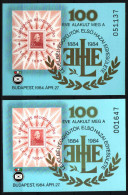 Hungary 1984. LEHE Commemorative Sheet NORMAL + CARTOON VERSION Special Catalogue Number: 1984/1. - Plaatfouten En Curiosa