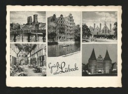 Gruß Aus Lübeck  (A103)  Mehrbildkarte - 1957 - 2 Scan - - Luebeck