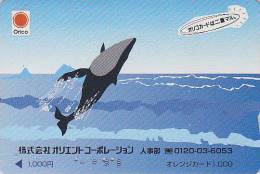 Rare Carte Orange Japon - ANIMAL - BALEINE ORQUE / Orico - ORCA WHALE Japan Rare JR Card - WAL - 261 - Delphine