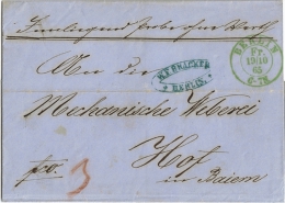 Muster Ohne Wert - Berlin Nach Hof 1865 - Selten - Cartas & Documentos