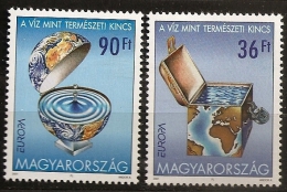 Hongrie Magyarorszag 2001 N° 3789 / 90 ** Europa, Eau, Richesse Naturelle, Coffre Fort, Serrure, Cadenas, Planisphère - Unused Stamps