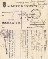 R.S.I. ZONA SPROVVISTA FRANCOBOLLI 1944 CODROIPO X BAGNOLO SAN VITO - Marcophilia