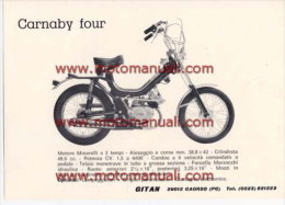 GITAN CARNABY FOUR 50 1975 CICLOMOTORE Depliant Originale Genuine Brochure Prospekt - Motos