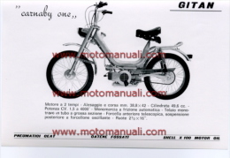 GITAN CARNABY ONE 50 1975 CICLOMOTORE Depliant Originale Genuine Brochure Prospekt - Motos