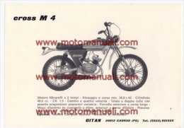 GITAN CROSS M4 50 1975 CICLOMOTORE Depliant Originale Genuine Brochure Prospekt - Motorräder