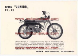 GITAN CROSS JUNIOR 4V-6V 50 1975 CICLOMOTORE Depliant Originale Genuine Brochure Prospekt - Motos