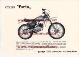 GITAN CROSS FURIA SACHS 50 1975 CICLOMOTORE Depliant Originale Genuine Brochure Prospekt - Motorräder