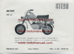 GITAN MINI 50 1972 CICLOMOTORE Depliant Originale Genuine Brochure Prospekt - Motorräder