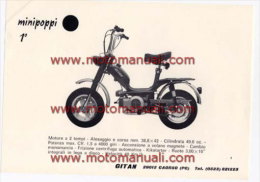 GITAN MINIPOPPI 1 50 1975 CICLOMOTORE Depliant Originale Genuine Brochure Prospekt - Motos