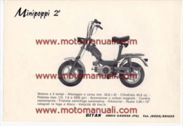 GITAN MINIPOPPI 2 50 1975 CICLOMOTORE Depliant Originale Genuine Brochure Prospekt - Motor Bikes
