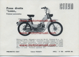 GITAN PRESA DIRETTA LUSSO 50 CICLOMOTORE Depliant Originale Genuine Brochure Prospekt - Motorräder