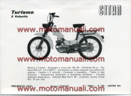 GITAN TURISMO 3V 50 CICLOMOTORE Depliant Originale Genuine Brochure Prospekt - Motos